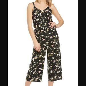 Vero Moda Jumpsuit Simply Easy Floral Pattern Culotte Cropped Casual Black Cute